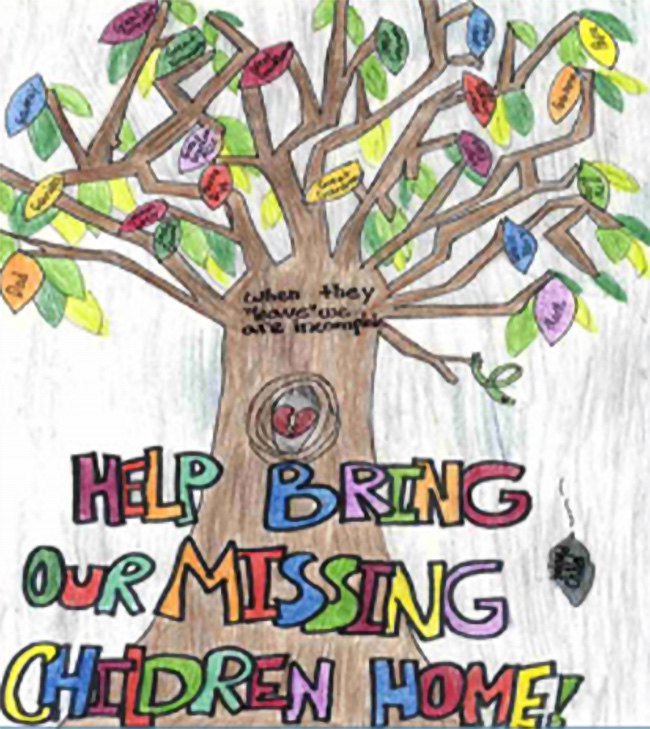 The winning entry from the 2020 National Missing Children’s Day poster contest.