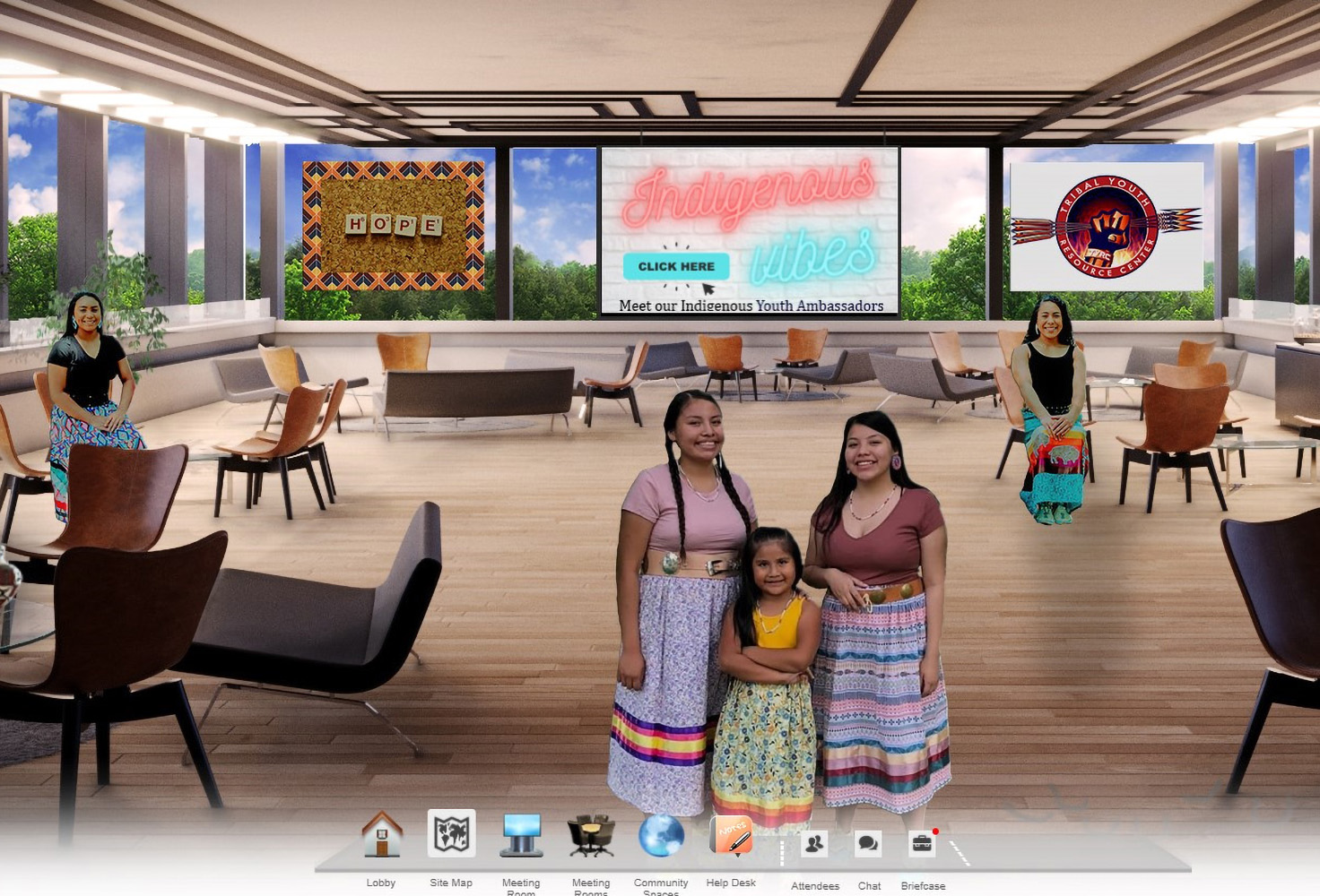 Screenshot of virtual youth voice room from 2021 Tribal Youth Virtual National Conference