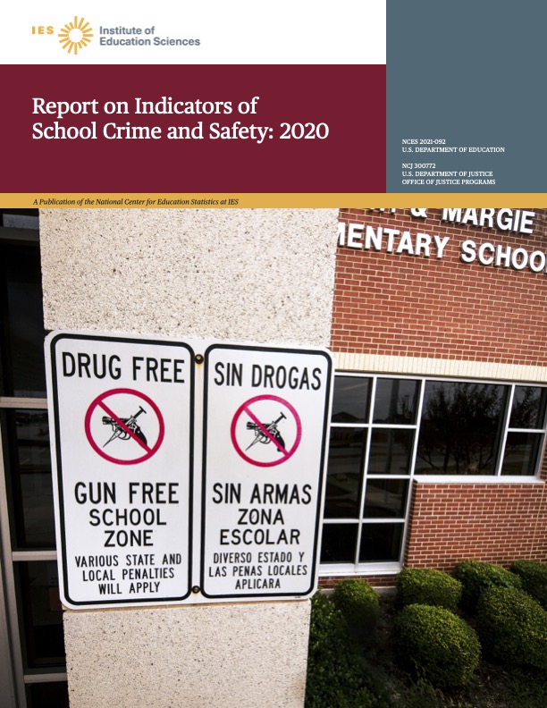 Cover of Report on Indicators of School Crime and Safety: 2020