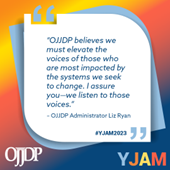 Youth Justice Action Month quote from OJJDP Administrator Liz Ryan