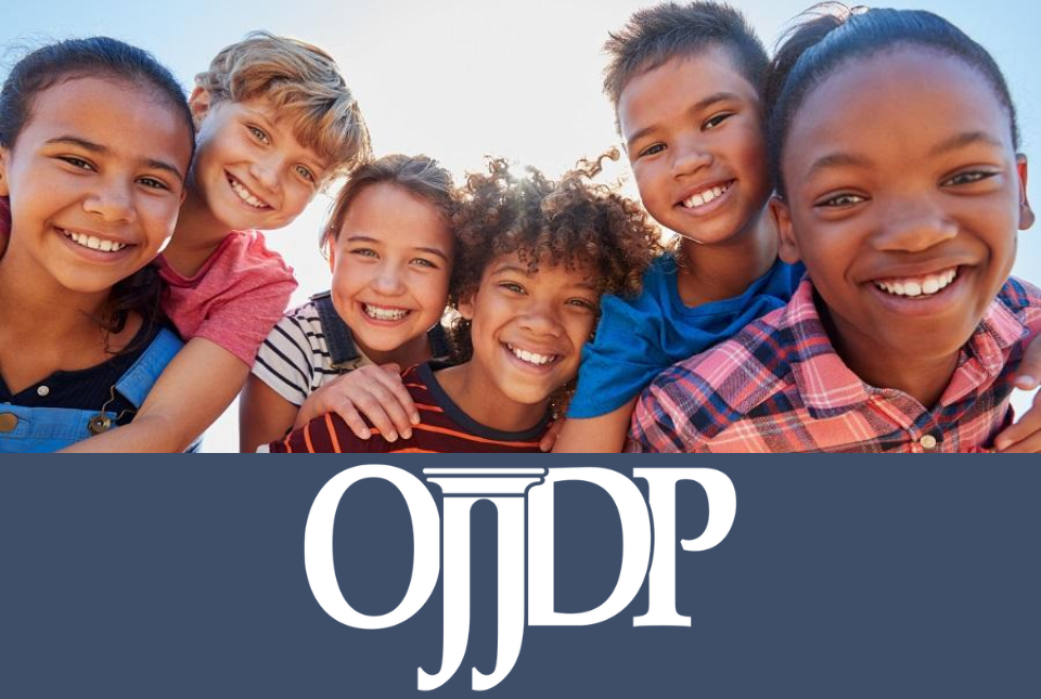 Image of happy youth with the OJJDP Logo