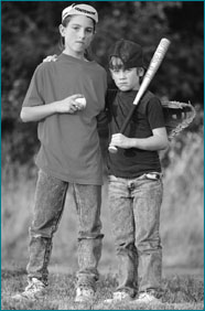Photo - 2 boys with baseball