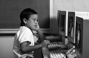 Photo-boy at computer