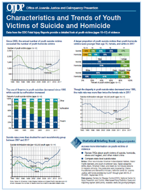 Thumbnail of characteristics and trends of youth victims of suicide and homicide data snapshot.