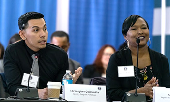 A photo of Christopher Quintanilla and Ashaki McNeil.