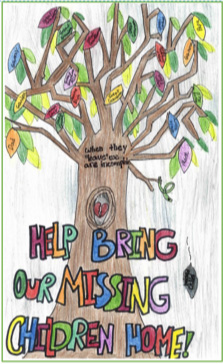 Elliana Conrad's winning poster will inspire the logo and artwork for National Missing Children's Day next year.