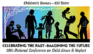 Logo for 18th National Conference on Child Abuse and Neglect.