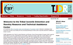 Tribal Juvenile Detention and Reentry Resource Center Web site screenshot