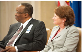 OJJDP Administrator Robert L. Listenbee and then-Acting Assistant Attorney General for the Office of Justice Programs Mary Lou Leary. 