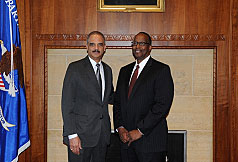 OJJDP Administrator Robert L. Listenbee (right) with Attorney General Eric Holder.