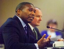 Photo of Associate Attorney General Tony West at hearing.
