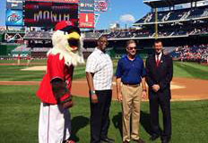 OJJDP Administrator Robert L. Listenbee participated in Child Cyber Safety Night at the Ballpark with the Washington Nationals.