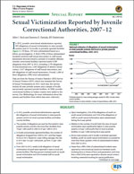 Thumbnail of BJS Report Sexual Victimization Reported by Juvenile Correctional Authorities, 2007–12