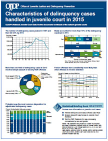Thumbnail of the data snapshot, Characteristics of delinquency cases handled in juvenile court in 2015