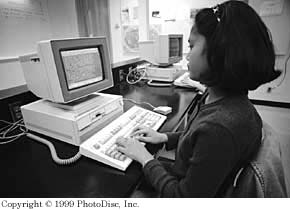 Girl and computer