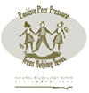 Logo illustrating National Youth Court Month theme: Positive Peer Pressure, Teens Helping Teens