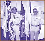 Navajo Code Talkers led the opening flag ceremony.