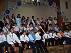 Fifth-graders at the Going on to College graduation ceremony. This gang prevention program focuses on the importance of higher education.