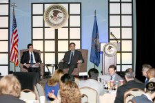 OJJDP Administrator J. Robert Flores and Jedd Medefind, Special Assistant to the President and Deputy Director, White House Office of Faith-Based and Community Initiatives.