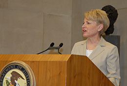 Acting Assistant Attorney General Laurie O. Robinson presiding over the Missing Children's Day ceremony.