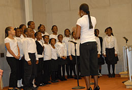 The Benjamin Orr Elementary School Choir performing at Missing Children's Day.