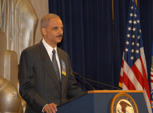 Attorney General Eric Holder delivers the keynote address at DOJ's Missing Children's Day event on May 25.