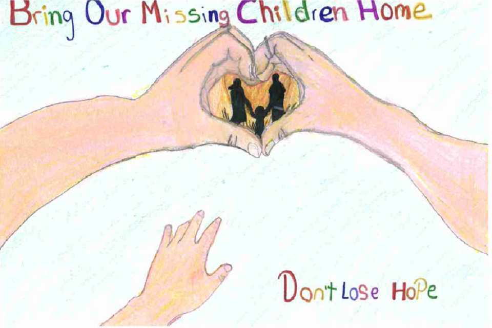 Colorado - This poster shows a family in silhouette in heart-shaped hands. Colorado - This poster shows a family in silhouette in heart-shaped hands.