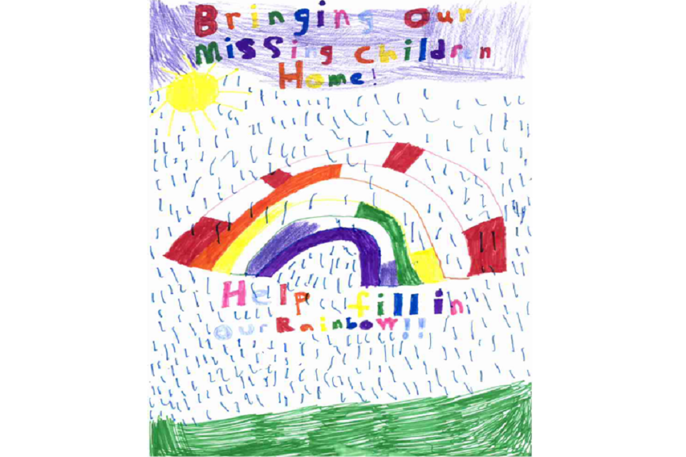 Ohio - This poster shows a rainbow is missing pieces and says help fill in the rainbow. 
