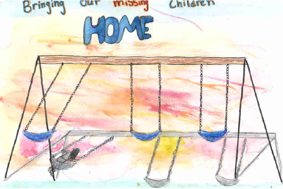 Utah - This poster shows an empty swing set with the shadow of a missing child. Utah - This poster shows an empty swing set with the shadow of a missing child.