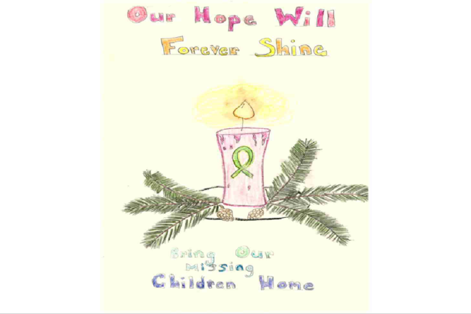 West Virginia - This poster shows a candle with a ribbon of hope for the missing child. 