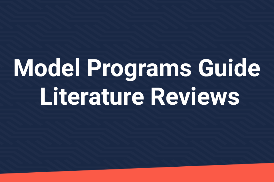 Model Programs Guide Literature Reviews 
