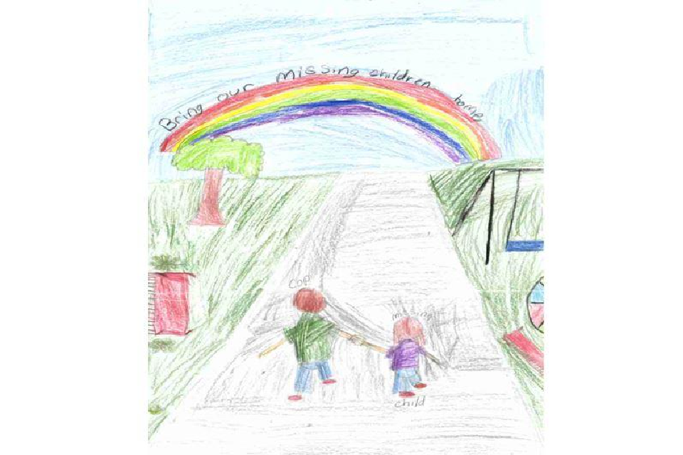 Winning poster for Indiana - 2022 National Missing Children's Day Poster Contest