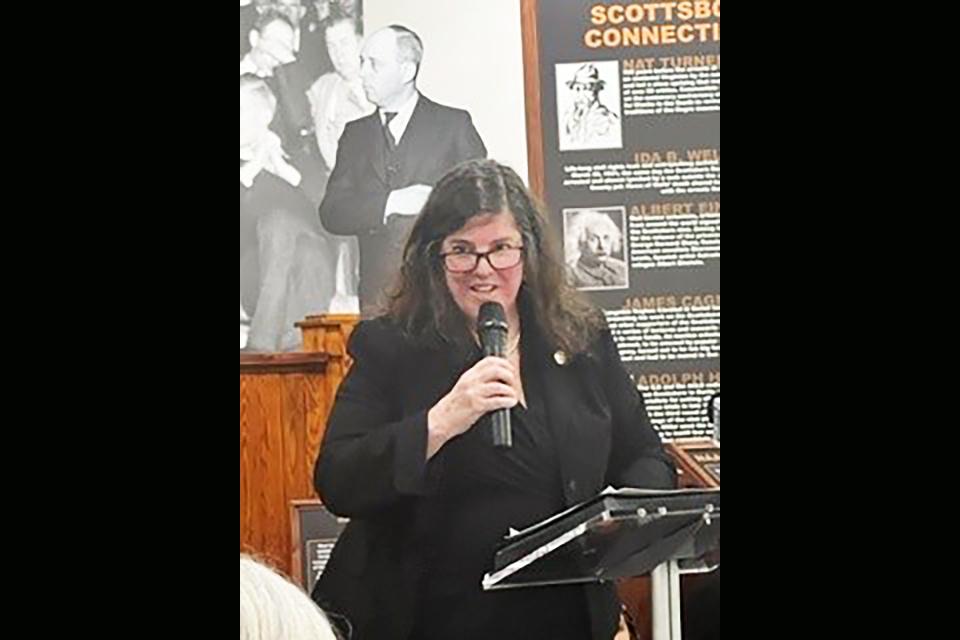 Administrator Liz Ryan at the Scottsboro Museum