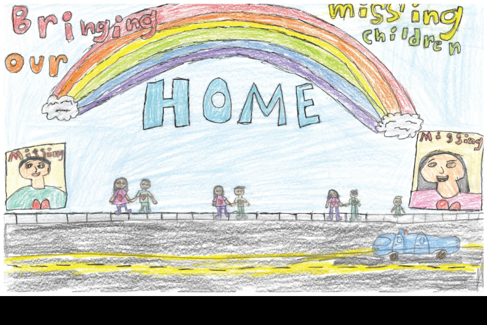 Winning poster for Indiana - 2023 National Missing Children's Day Poster Contest