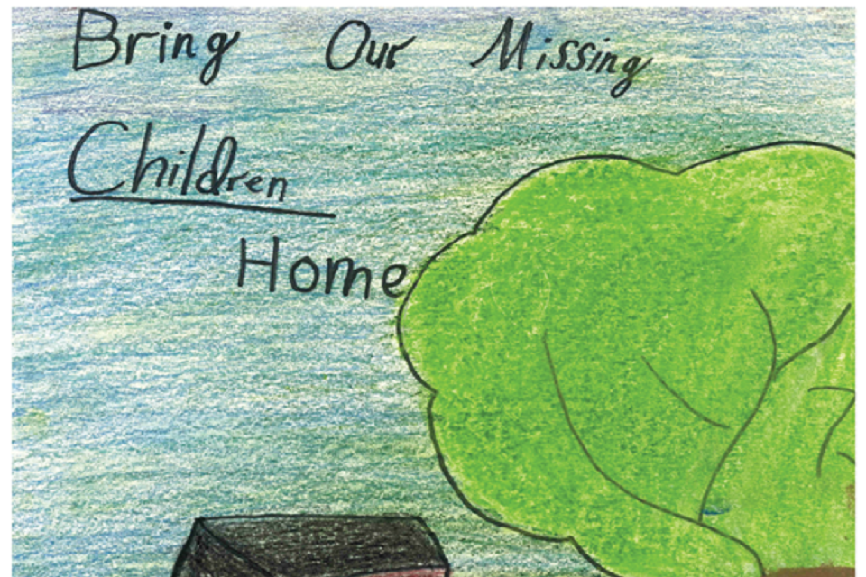 Winning poster for Texas - 2023 National Missing Children's Day Poster Contest