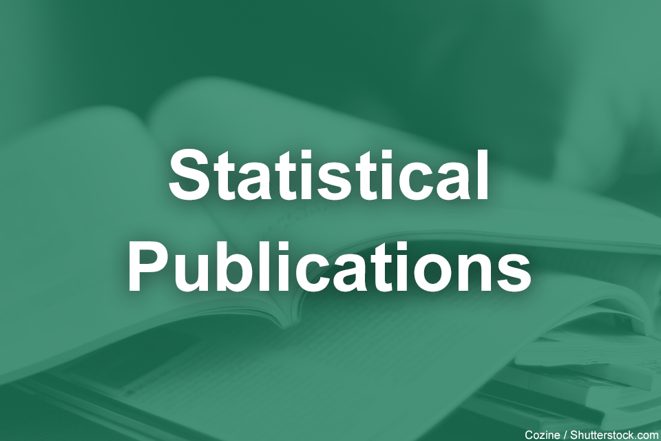 Statistical Publications text with green background