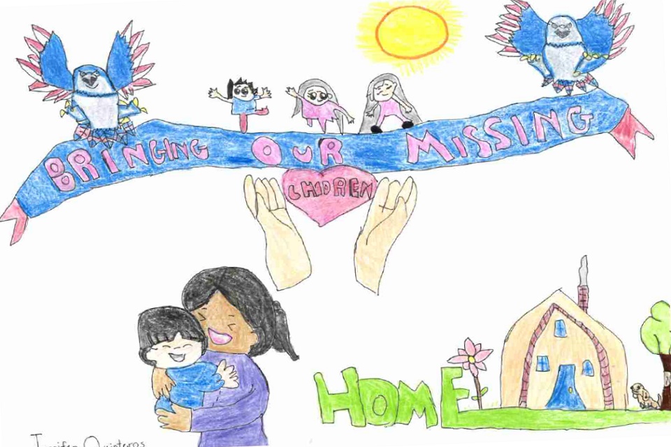 Winning poster for Texas - 2024 National Missing Children's Day Poster Contest