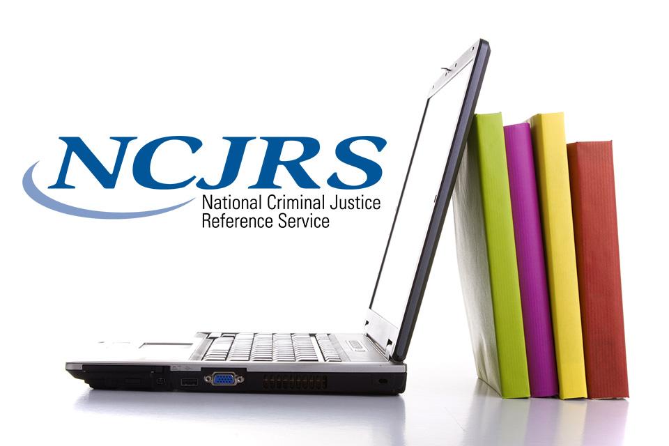 NCJRS Library image showing laptop and books