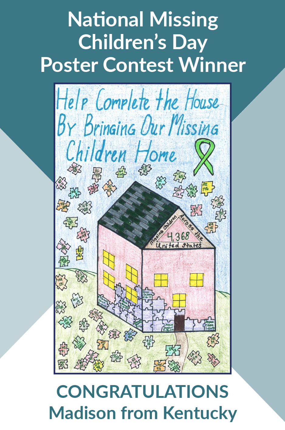 National Missing Children's Day Poster Contest Winner: Congratulations Madison from Kentucky