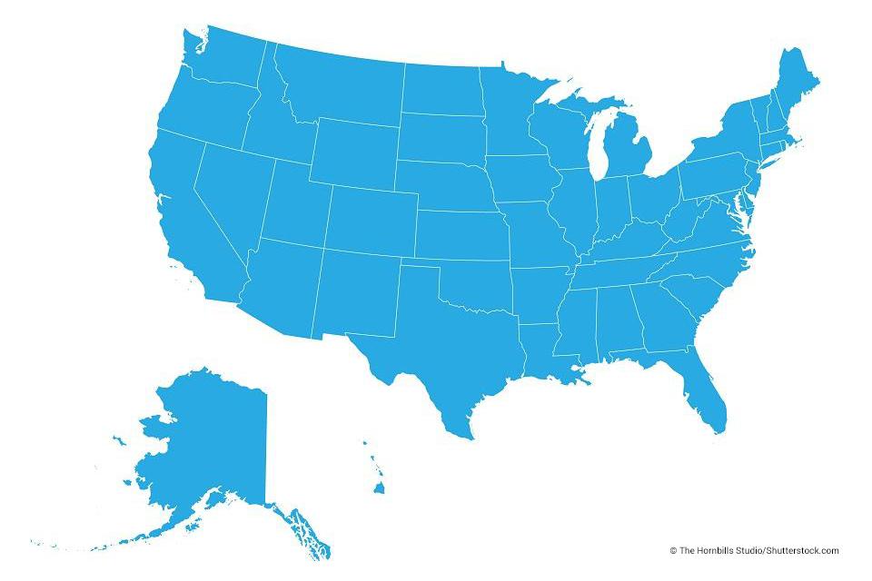 U.S. Map - blue 