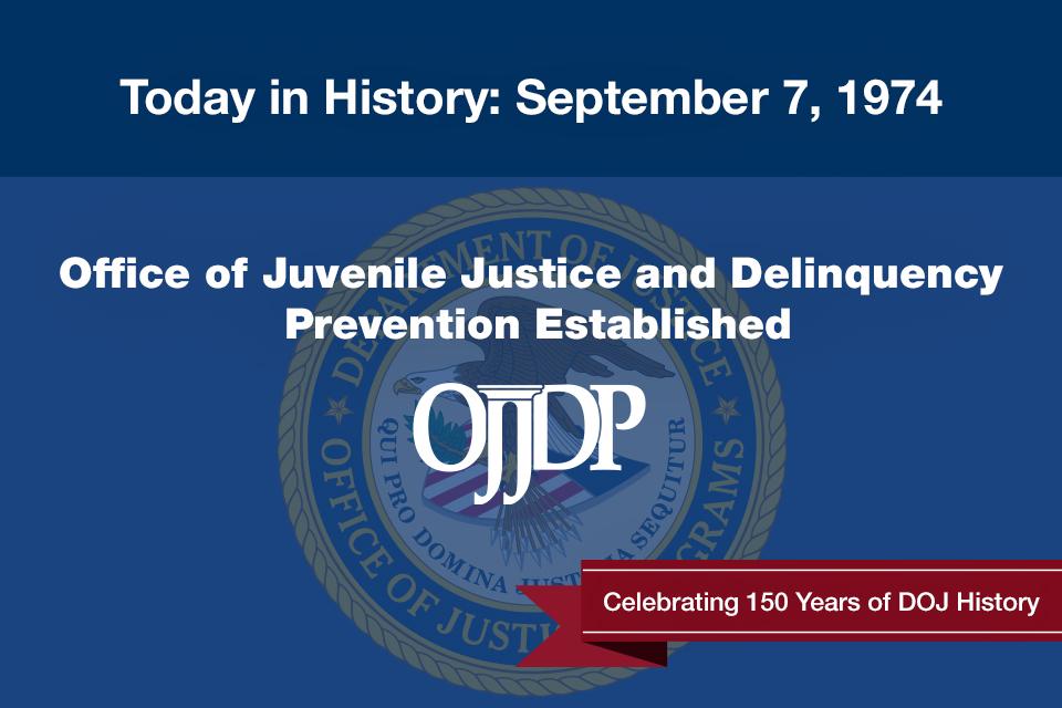 Today in History: September 7, 1974: Office of Juvenile Justice and Delinquency Prevention Established