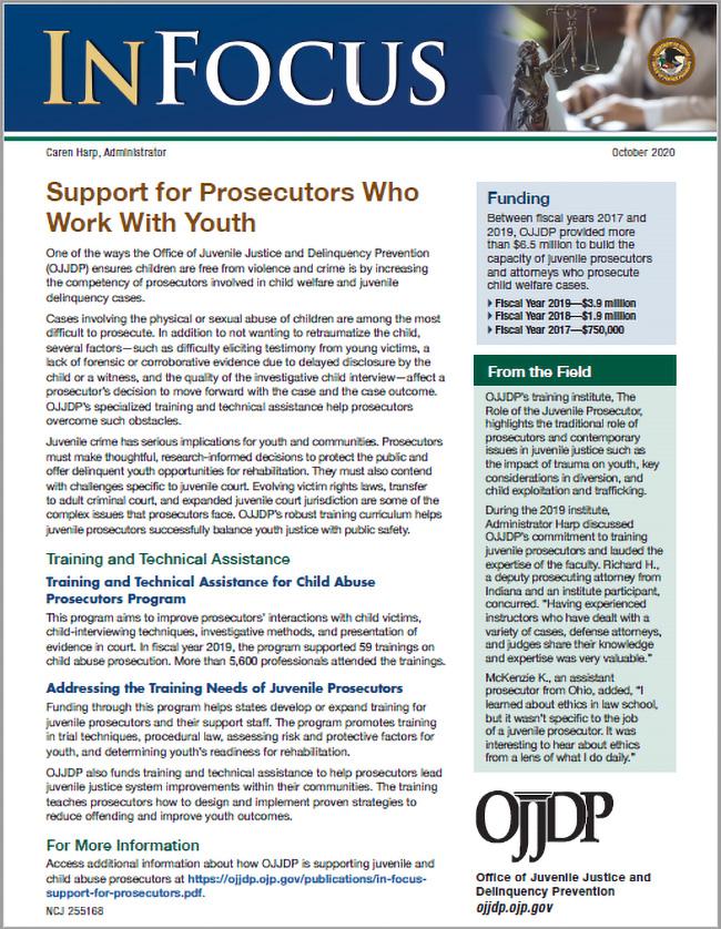 Support for Prosecutors Who Work With Youth