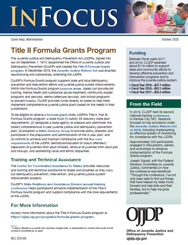 Cover of Title II Formula Grants Program