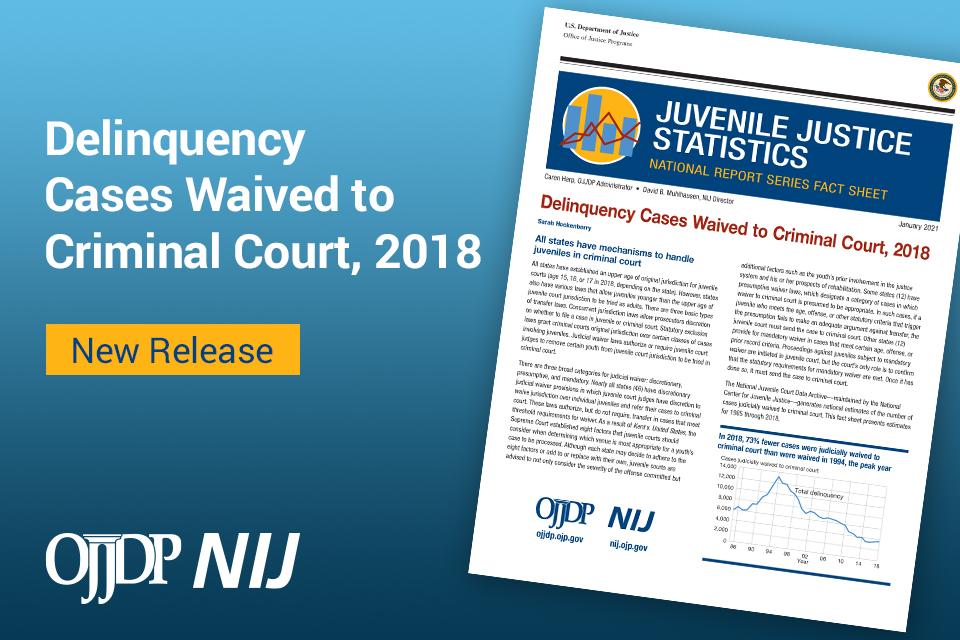 Delinquency Cases Waived to Criminal Court, 2018
