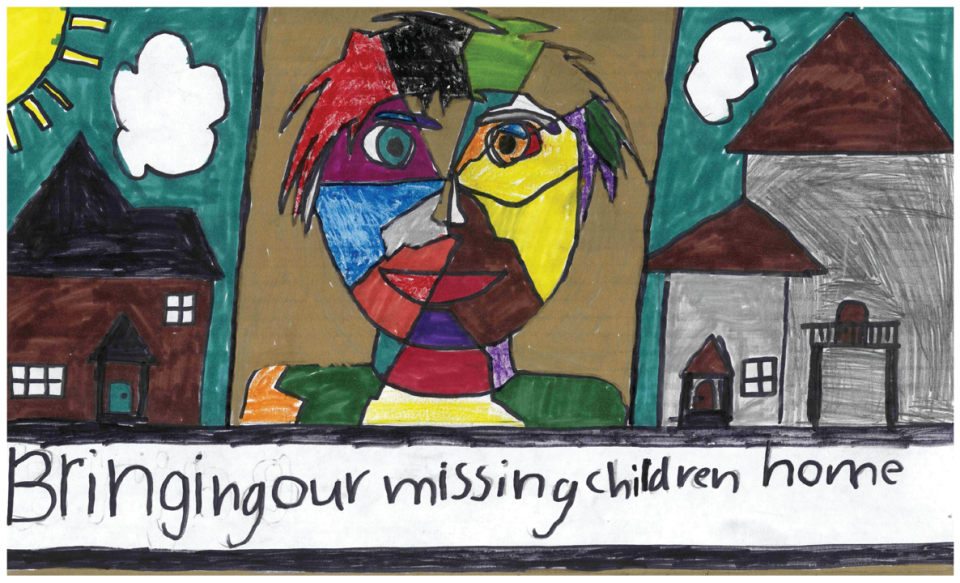 Winning poster for Utah - 2023 National Missing Children's Day Poster Contest