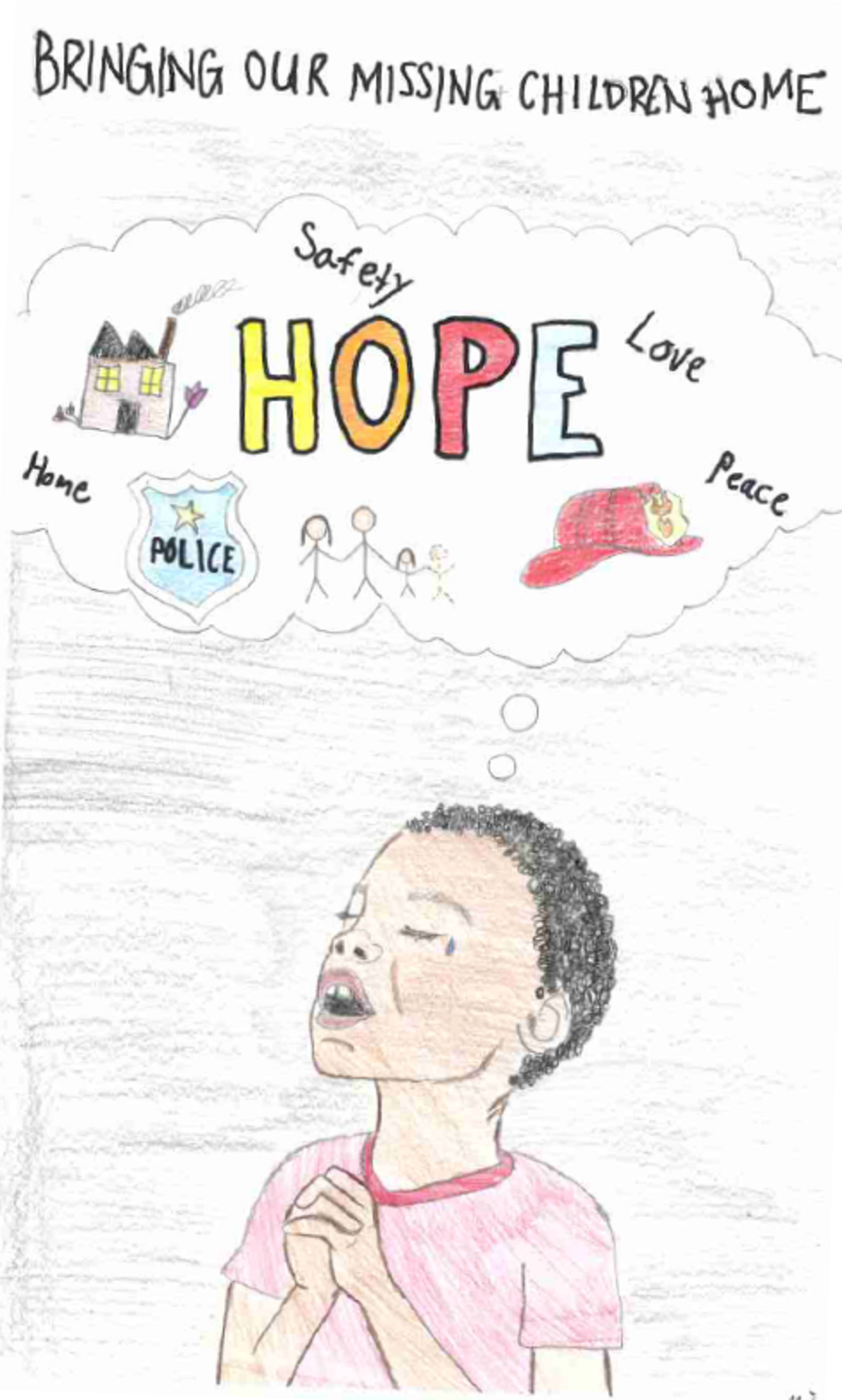 Winning poster for Kansas - 2024 National Missing Children's Day Poster Contest