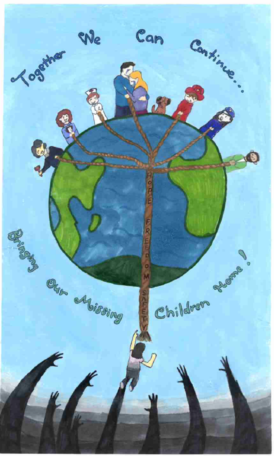 Winning poster for California - 2025 National Missing Children's Day Poster Contest