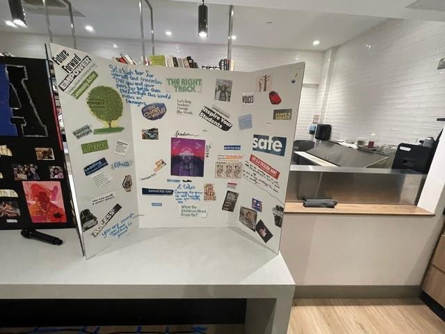 Vision board on display at Café Momentum Pittsburgh
