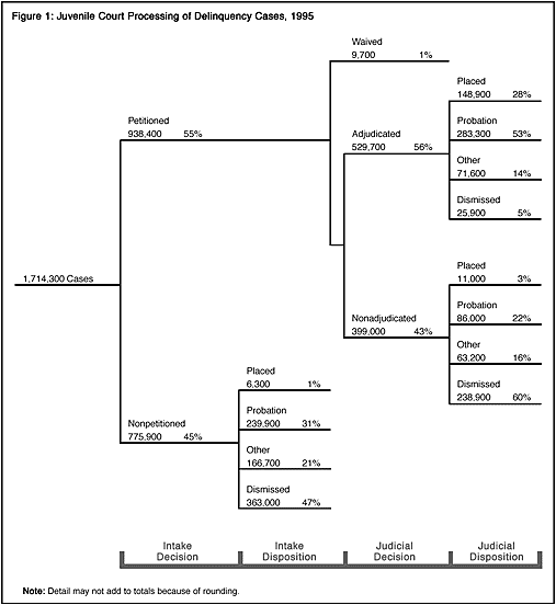 Figure 1: Juvenile Court Processing of Delinquency Cases, 1995