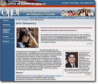 Girls' Delinquency web page